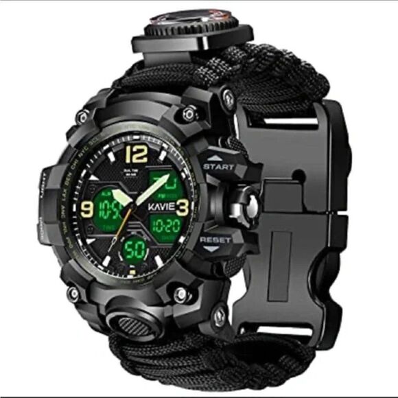 New 23-in-1 Survival Military Digital Watch, Mens Tactical Multi-Functional - Picture 1 of 6
